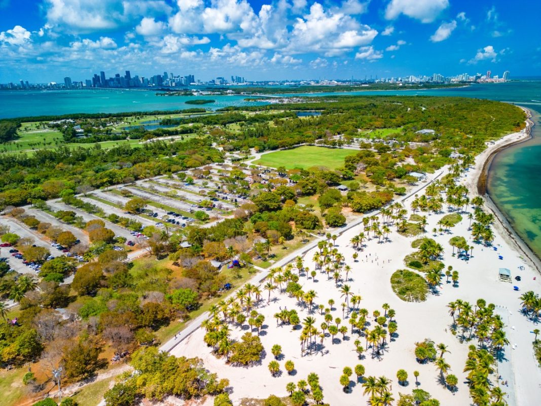 Beautiful Crandon Park beach in Key Biscayne in Miami